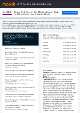 JEEP Bus Time Schedule & Line Map