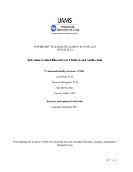 Substance Use Disorders (SUD) Begin in Childhood Or Adolescence (Kandel, 1992)