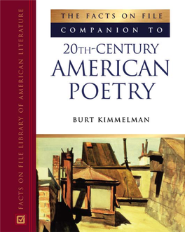 Facts on File Companion to 20Th-Century American Poetry