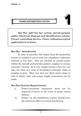 1 Bus Bar, Split Bus Bar System, Special Purpose Cables. Electrical Diagram and Identification Scheme. Circuit Controlling Devic