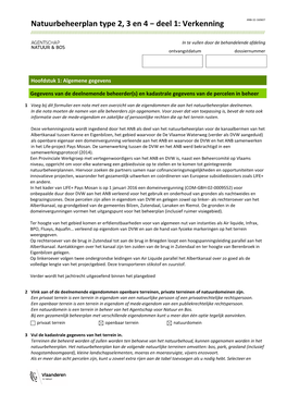 Natuurbeheerplan Type 2, 3 En 4 − Deel 1: Verkenning