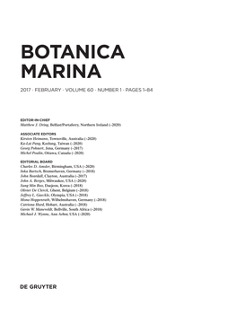 Botanica Marina 2017 · FEBRUARY · Volume 60 · Number 1 · PAGES 1–84