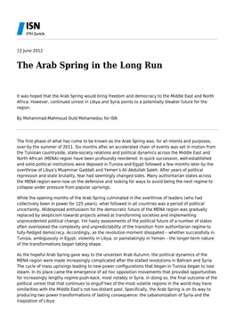 The Arab Spring in the Long Run