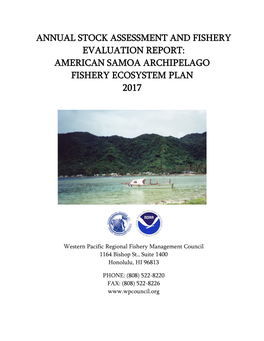 American Samoa Archipelago Fishery Ecosystem Plan 2017