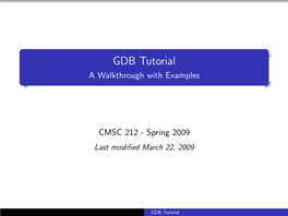 GDB Tutorial a Walkthrough with Examples