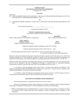 UNITED STATES SECURITIES and EXCHANGE COMMISSION Washington, D.C. 20549 Form 10-K (Mark One) [X] ANNUAL REPORT PURSUANT to SECT