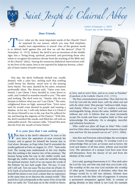 Saint Joseph De Clairval Abbey Newsletter (Free of Charge), Contact the Abbey