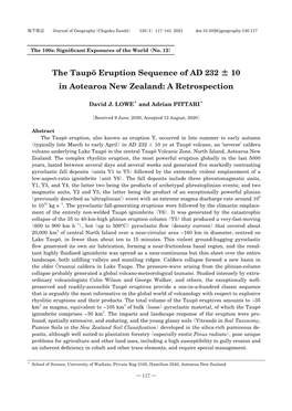 The Taupo Eruption Sequence of AD 232±10 in Aotearoa New