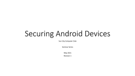 Securing Android Devices