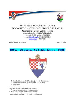 23 Godine NS Velike Gorice – 2020