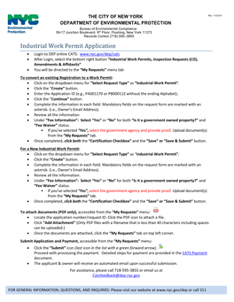 Industrial Work Permit Application