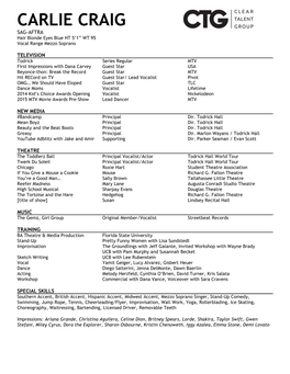 Carlie Craig Resume