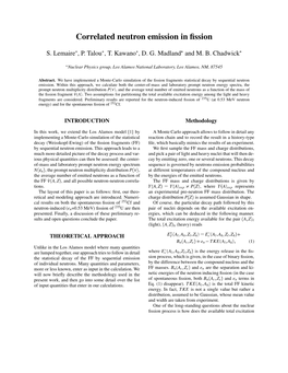 Correlated Neutron Emission in Fission