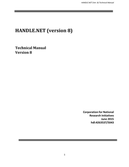 Technical Manual Version 8