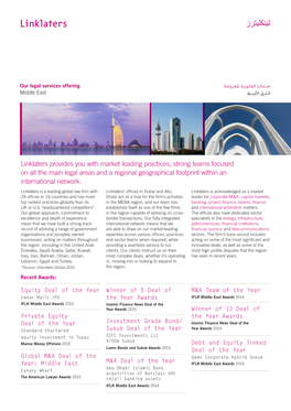 Linklaters Provides You with Market Leading Practices, Strong Teams