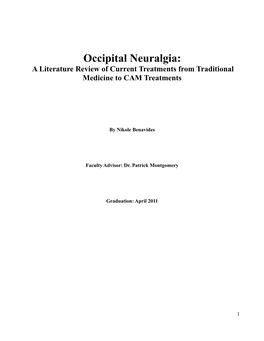 Occipital Neuralgia: a Literature Review of Current Treatments from Traditional Medicine to CAM Treatments