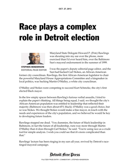 Race Plays a Complex Role in Detroit Election