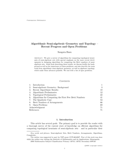 Algorithmic Semi-Algebraic Geometry and Topology – Recent Progress and Open Problems