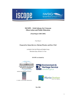 ISCOPE – Irish Scheme for Cetacean Observation and Public Education