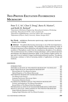 Two-Photon Excitation Fluorescence Microscopy