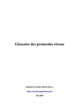Glossaire Des Protocoles Réseau