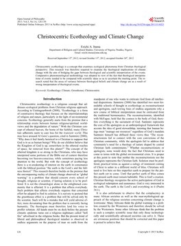 Christocentric Ecotheology and Climate Change