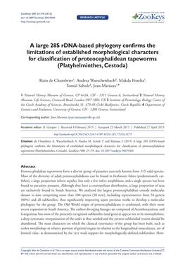 ﻿A Large 28S Rdna-Based Phylogeny Confirms the Limitations Of