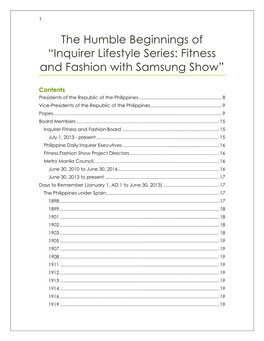 THE HUMBLE BEGINNINGS of the INQUIRER LIFESTYLE SERIES: FITNESS FASHION with SAMSUNG July 9, 2014 FASHION SHOW]