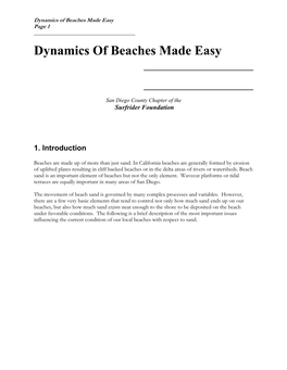 Dynamics of Beach Sand Made Easy