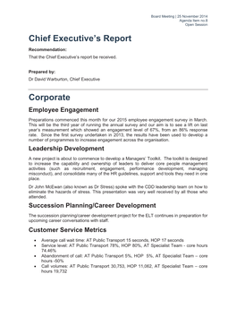 Chief Executive's Report Corporate