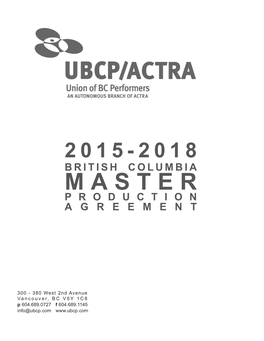 2018-2015 BC Master Production Agreement