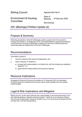 A91 (Blairlogie) Petition Update (2)