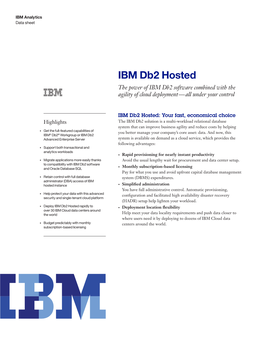 IBM Db2 Hosted Data Sheet