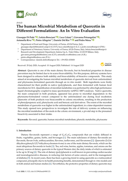 The Human Microbial Metabolism of Quercetin in Different Formulations