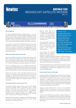 Mdm6100 Broadcast Satellite Modem (R2.11)