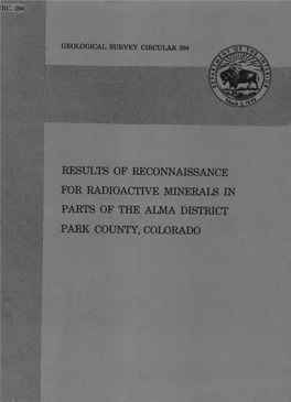 Results of Reconnaissance for Radioactive Minerals in Parts of The