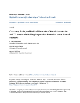 Corporate, Social, and Political Networks of Koch Industries Inc