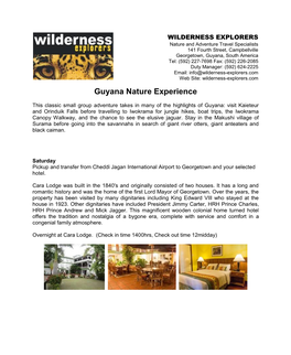Guyana Nature Experience