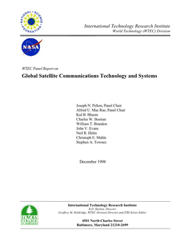 Global Satellite Communications Technology and Systems