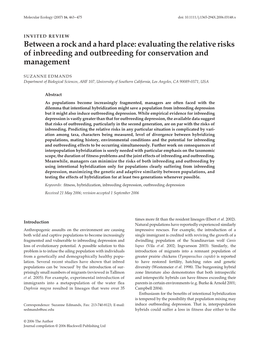 Evaluating the Relative Risks of Inbreeding and Outbreeding for Conservation and Management