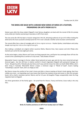 The Birds Are Back with a Brand New Series of Birds of a Feather, Premiering on Uktv from July 6