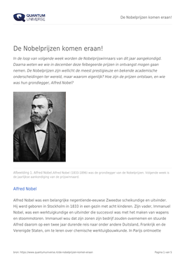 De Nobelprijzen Komen Eraan!