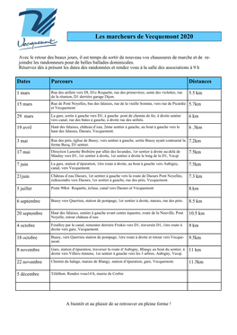Les Marcheurs De Vecquemont 2020