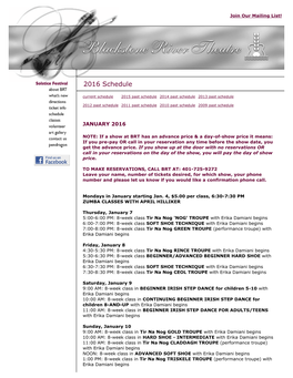 BRT Past Schedule 2016