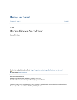 Bricker-Dirksen Amendment Kenneth C