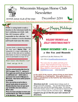 Wisconsin Morgan Horse Club Newsletter