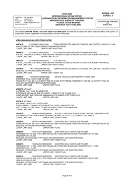 Thailand Notam List Series J