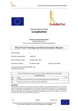 Final Training and Dissemination Report