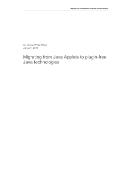 Migrating from Java Applets to Plugin-Free Java Technologies