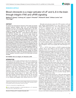 Blood Vitronectin Is a Major Activator of LIF and IL-6 in the Brain Through Integrin–FAK and Upar Signaling Matthew P